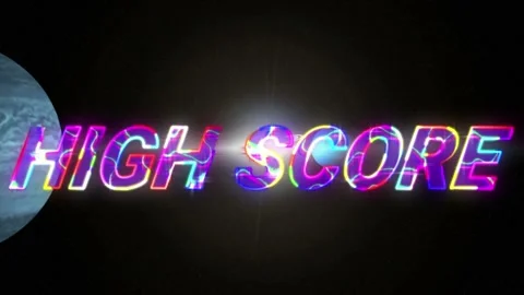 Animation of lightning effect over high score text against green rectangular Stock Footage 329226036
