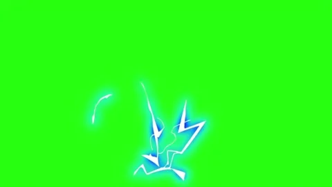 Animation lightning on green screen back... | Stock Video | Pond5