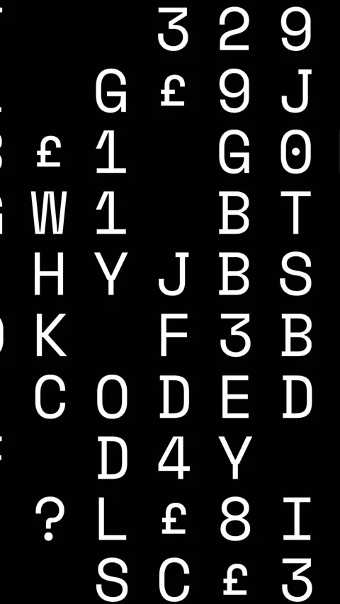 Animation of lightning strikes over letter, numbers and symbol against black Stock Footage 344693390