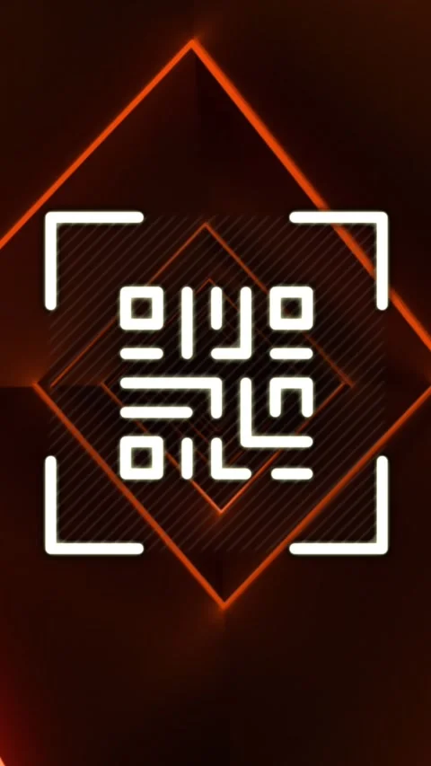 Animation of lights and qr code in red space 스톡 동영상 343995775