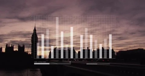 Animation of lights over winter at red office Stock-Footage 330105873