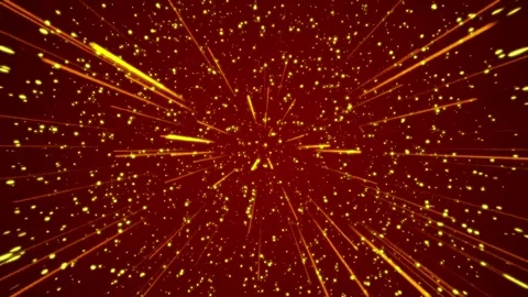 Animation of light's path and the sparkle of gold particles Stock Footage 297144869
