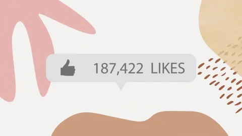 Animation of likes text and numbers on speech bubble over pattern on white Stock Footage 264864279