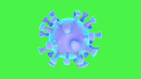 Animation of a lilac virus on a green screen. Stock Footage 239347718