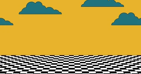 Animation liminal space checkered floor Video stock 316800802