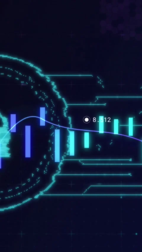 Animation of line with financial data processing over online security padlock Stock Footage 343824755
