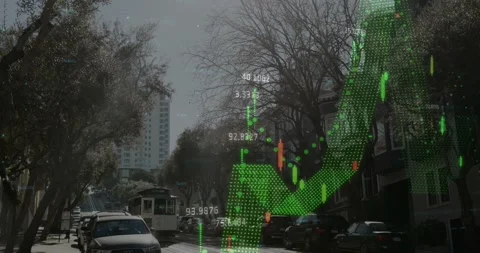Animation of line graphs with numbers ov... | Stock Video | Pond5