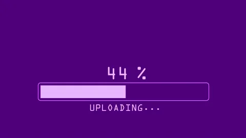 Animation of line progress bar with percent counter on blue background Stock Footage 168279295