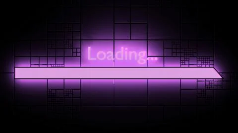 Animation of line progress, pink neon background. Design. Abstract loading Stock Illustration