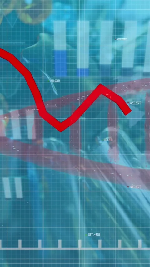 Animation of lines and data processing over wind turbine Stock Footage 343128085