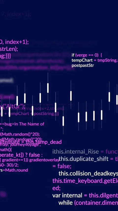 Animation of lines and programming languages moving on abstract background 動画素材 320983535