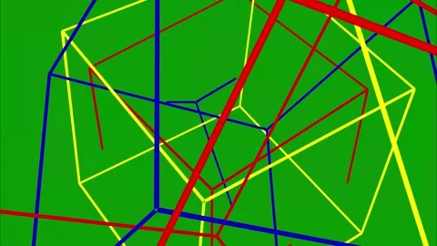 Animation of lines, motion design on a green background. Chromakey. Seamless. Stock Footage 246822497