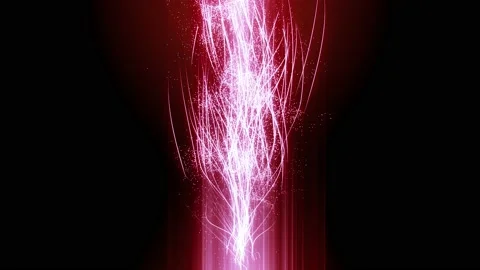Animation lines of red energy particles moving up. Stock Footage 201701251