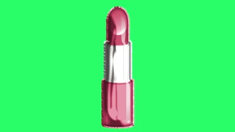 Animation lipstick isolate on green background.  Stock Footage 252993753