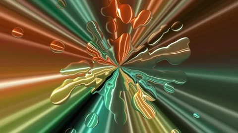 Animation with liquid simulation for tunnel zoom light speed with water bubb Stock Footage 246679989