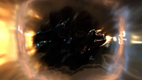 Animation Of Liquid Surface With Glowing Lights Stock Footage 305672117