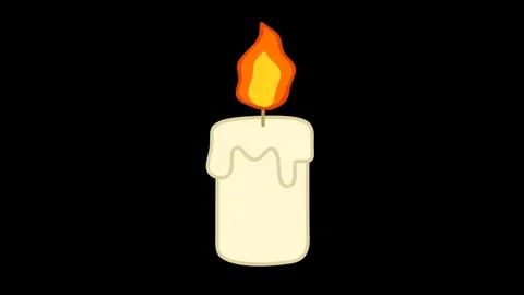 Animation of a lit candle on a black background Stock Footage 318859182