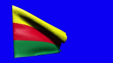 Animation of the Lithuanian flag on a blue background. Stock Footage 219340545
