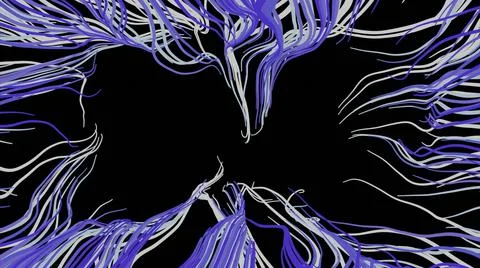 Animation of live moving lines on black background. Design. Beautiful colored Stock Illustration