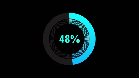 Animation loading bar. 0-100 %. glow circle bar. Loading Animation - blue gra Stock Footage 164792655
