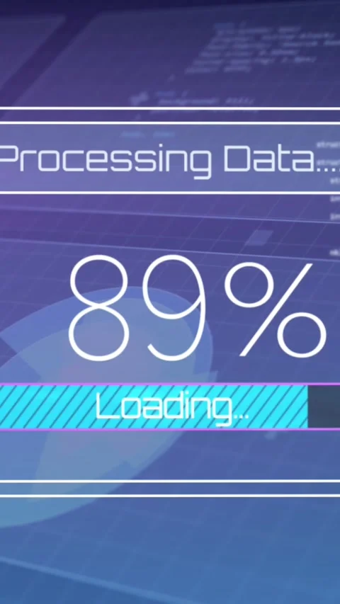 Animation of loading bar and data processing Stock Footage 323899703