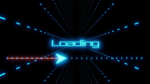 Animation loading bar. Creative background. Neon effect. Stock Footage 144029287