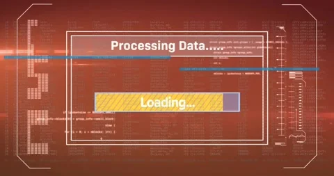 Animation of loading bar over data processing Stock Footage 329297242