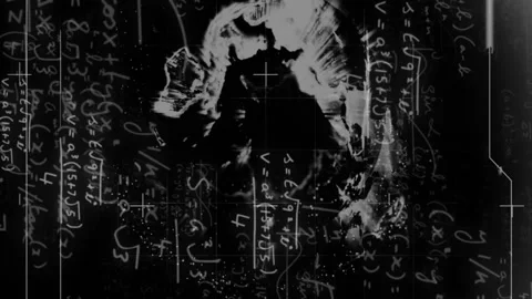 Animation of loading bars and globe with mathematical equation on black Stock Footage 313522711