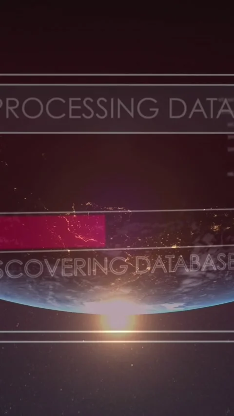 Animation of loading bars, multiple texts, computer language over globe against Stock Footage 320983320