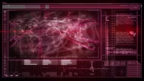 Animation of loading bars, programming language and soundbars over abstract Stock Footage 329770334