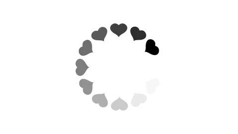Animation - loading circle heart icon on white background with alpha matte Stock Footage 72387352