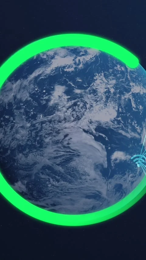 Animation of loading circle icon and networks of connections over globe Stock Footage 341952979