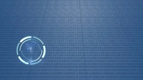 Animation of loading circle over blue binary code 库存影片 166847975