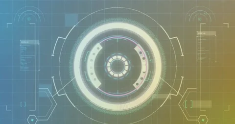 Animation of loading circles and computer language and abstract pattern over Stock Footage 250952167