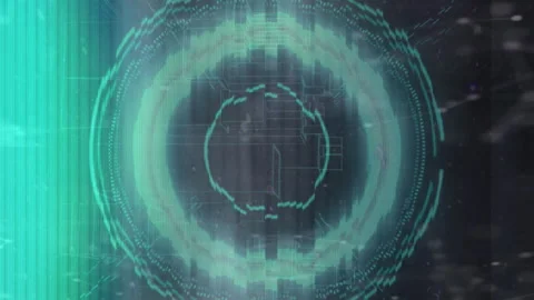Animation of loading circles, connected dots and computer language over 3d model Stock Footage 312366218
