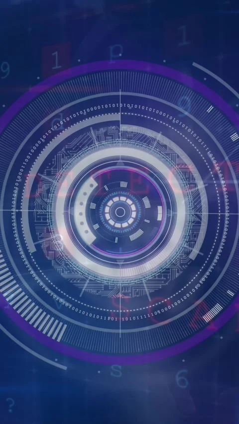 Animation of loading circles over connected icons, letter, text, numbers over Stock Footage 319264435