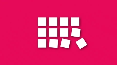 Animation of loading icon made of white cubes Stock Footage 282300962