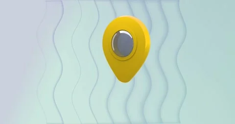 Animation of location mark over green background with waves Stock Footage 326305519