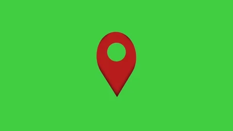 Animation location pin icon symbol on green screen. Red map marker motion Stock Footage 336535840