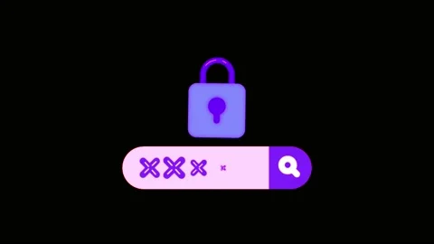Animation lock icon isolate on black background. Stock Footage 214568384
