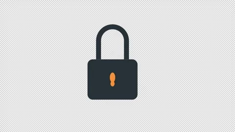 Animation lock security key protection pop up with alpha channel Stock Footage 292595092