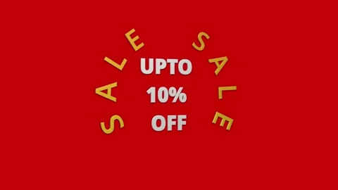 Animation logo of upto 10% off Stock Footage 132727688