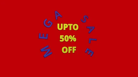 Animation logo of upto 50% off Stock Footage 132726680