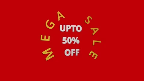 Animation logo of upto 50% off Stock Footage 132727404