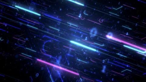 Animation Loop: Binary Data Network Stockbeeldmateriaal 37354854