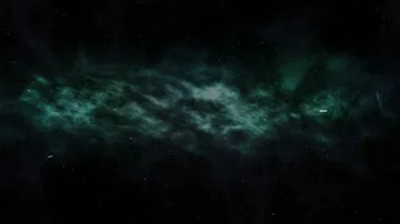 Animation loop flying through a green starfield in space with stars whizzing by Stock Footage 85800835