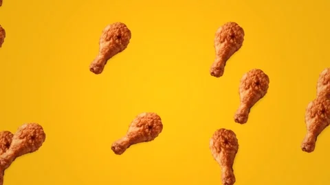 Animation loop a fried chicken moving sideways. Stock Footage 325081110