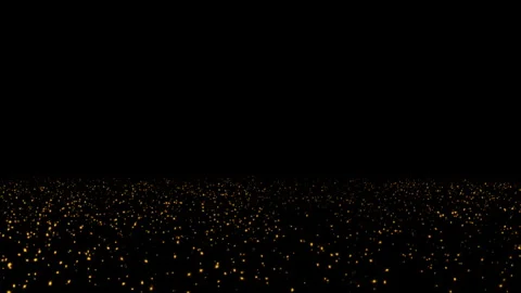 Animation loop gold bubble particles flow on black abstract background Stock Footage 284650755