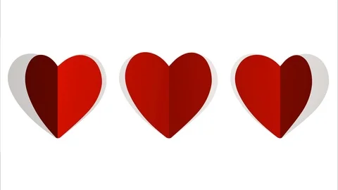Animation loop paper hearts, footage ideal for valentine's day Stock Footage 100896032