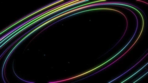 Animation loop technology multicolored light random circles wave animation Video stock 242429417